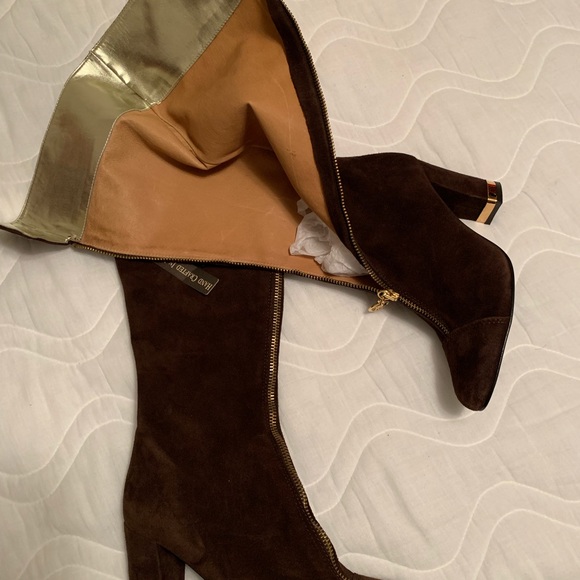 NWT, Brown suede boots, 3 inch heel, zip front - Picture 7 of 10